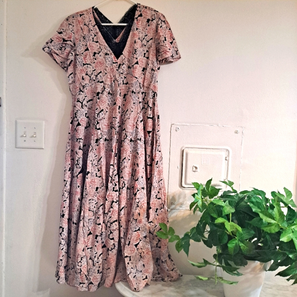 Vintage Starina 80s 90s Y2K floral grunge maxi dress / Size M